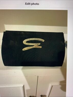Vintage Genny Black Clutch with Gold Accent for Women